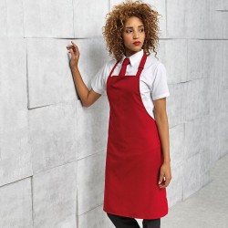 Plain 100% Polyester bib apron Premier 190 GSM